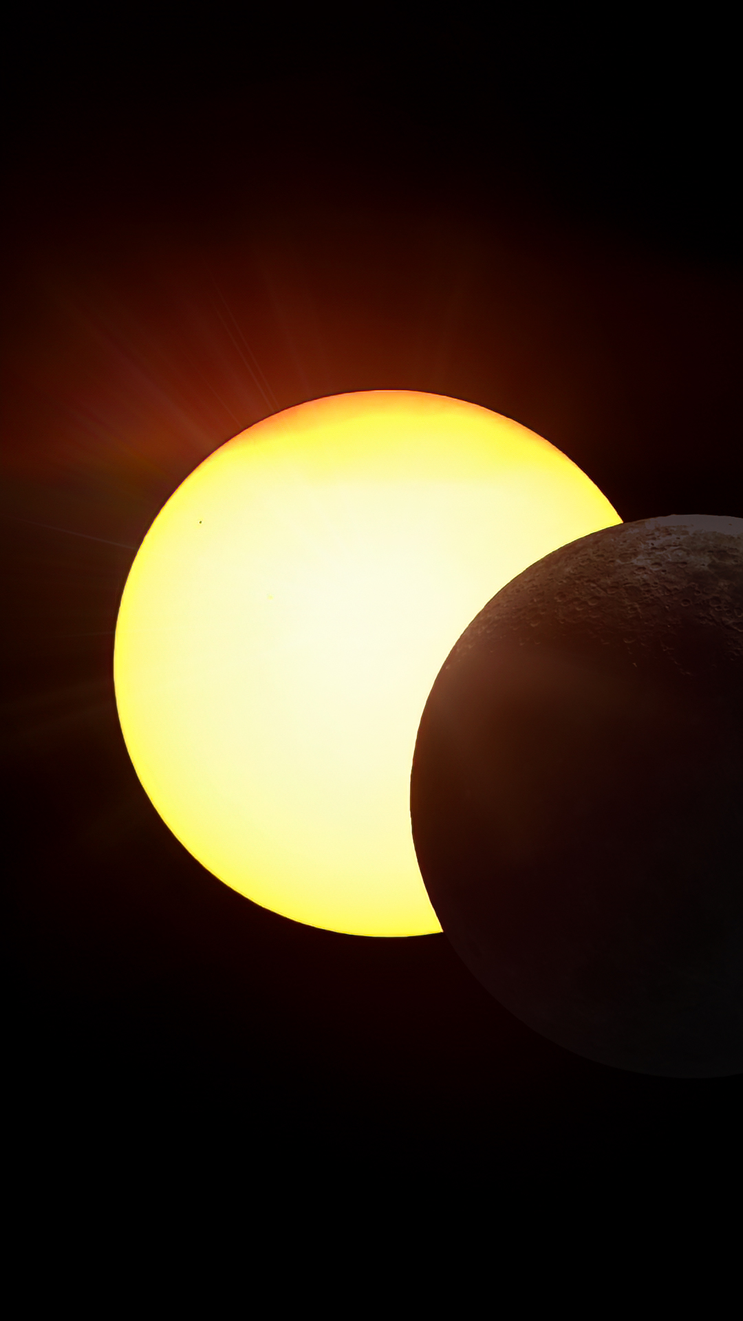 Éclipse 2026 - Phase 3 - 38% - Soleil éclatant et rayons